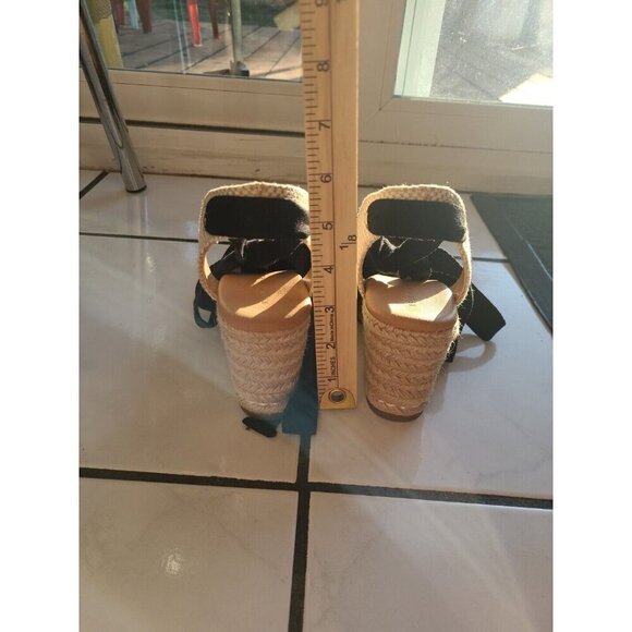 NWB Kelly & Katie KK-Goldie Lace Up  Espadrile Wedge BLACK Sandals Size 8M - Picture 5 of 10